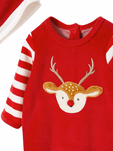 Baby Pajamas Christmas Gift Set: Romper & Hat - Image 3