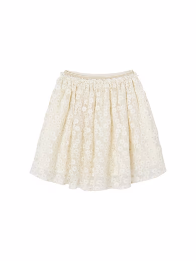 Mini skirt, festive girl's tulle skirt with glitter flowers