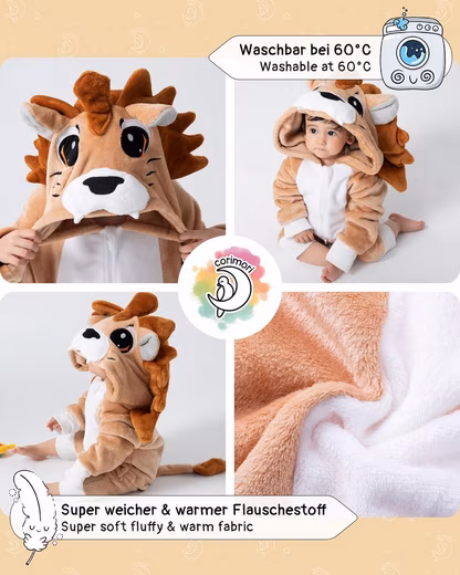 Romper Fluffy Lion Costume for Babies, Newborns, Carnival Carnival - Image 4