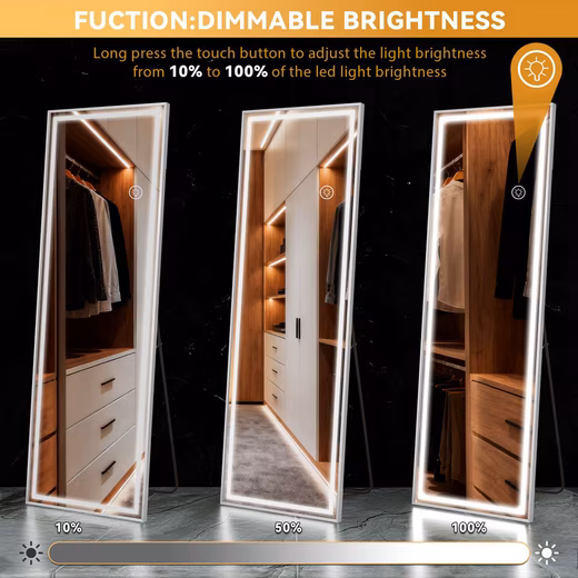 Full Length Mirror LED Full Length Mirror with Touch Light & 3 Color Temperatures - Image 4