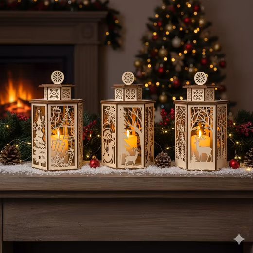 3D Puzzle MagicWooden Christmas Lantern Wooden Craft Kit 3D Puzzle - Image 5