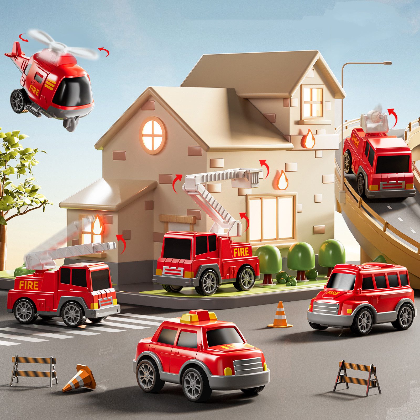 Toy Car 7 Pack Carrier Truck Transport City Vehicles Toy - Image 11