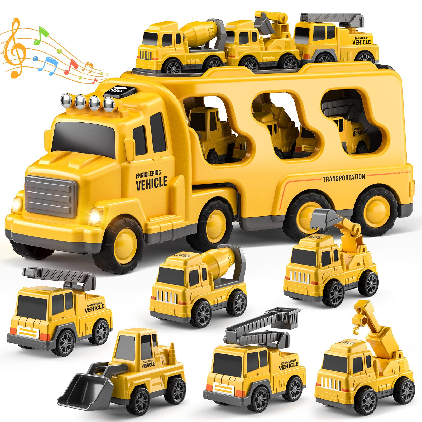 Toy Car 7 Pack Carrier Truck Transport City Vehicles Toy - Image 16