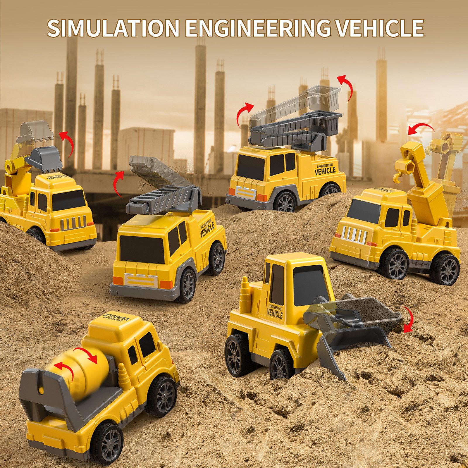 Toy Car 7 Pack Carrier Truck Transport City Vehicles Toy - Image 19