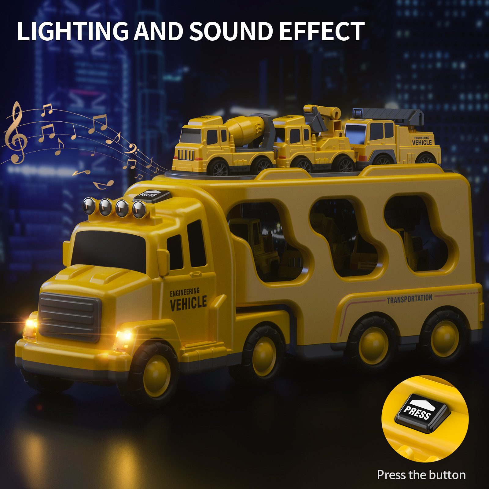 Toy Car 7 Pack Carrier Truck Transport City Vehicles Toy - Image 21