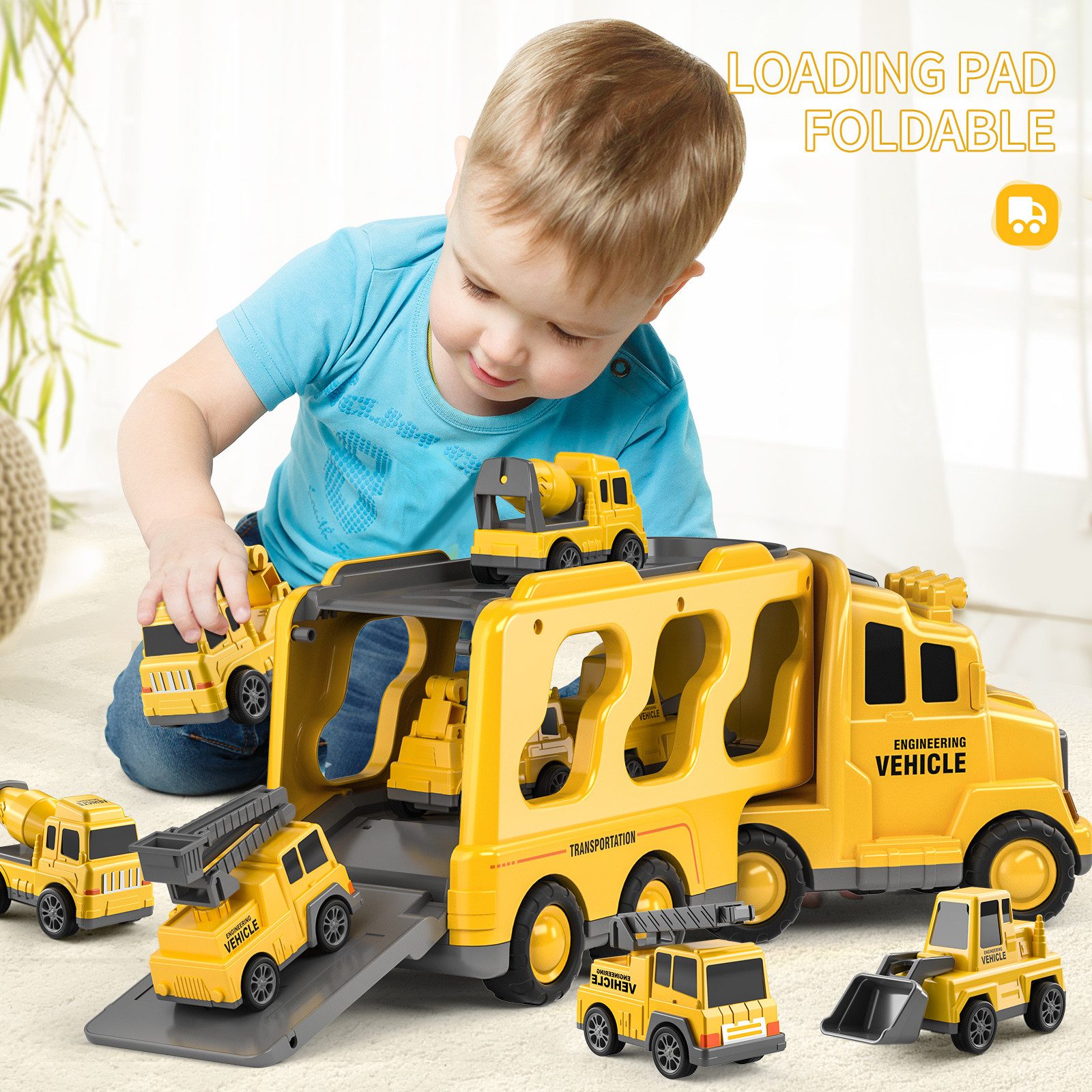 Toy Car 7 Pack Carrier Truck Transport City Vehicles Toy - Image 25