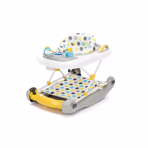Fillikid walker, baby walker with yellow/grey dots Baby walker, play and walking aid