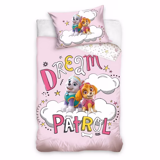 Paw Patrol children's bedding 100x135 + 40x60 cm, 100% cotton Renforcé, 2-piece, Dream Patrol baby bedding in pink and rose - Image 3