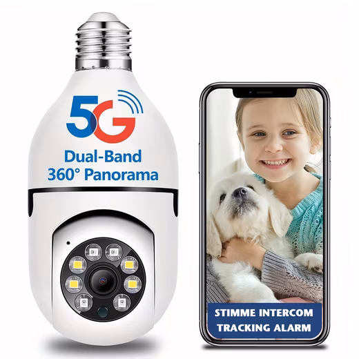 Surveillance camera, 1080P, 5 GHz, 360°, wireless, D115, WLAN camera, outdoor