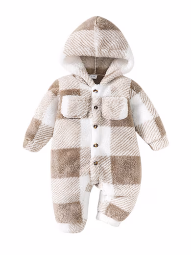 Romper Unisex Baby Long Sleeve Jumpsuit with Hood Warmer Baby Clothes