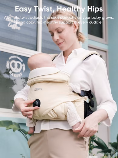 Baby carrier (Baby carrier with accessory set (3 bibs), baby carrier with 3 bibs and adjustable hip belt), Ergonomic baby carrier with EaseFit system and breathable cotton - Image 4