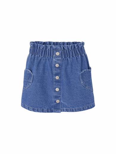 Mini skirt for girls, denim skirt with heart pocket