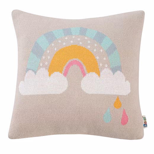 Decorative cushions be happy Knitted children's room decoration cushion with filling, cotton