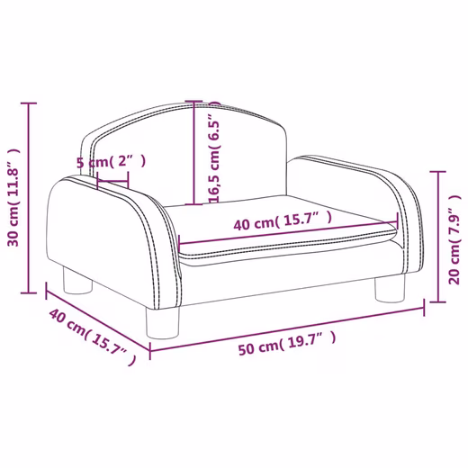 Children's Sofa Children's Sofa Grey 50x40x30 cm Faux Leather Children's Couch Children's Furniture Children's Sofa - Image 7