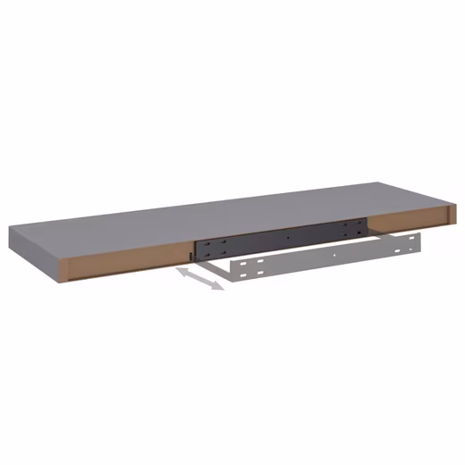 Wall Shelf Floating Shelf Wall Board Hanging Shelf Wall Shelf Wall Shelf 2 Pcs Grey 80x2 - Image 7