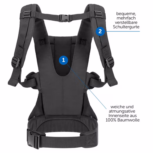 Baby carrier Walk 4in1 - Black Child carrier, front carrier, back carrier for babies & toddlers (3.5-15 kg) - Image 3