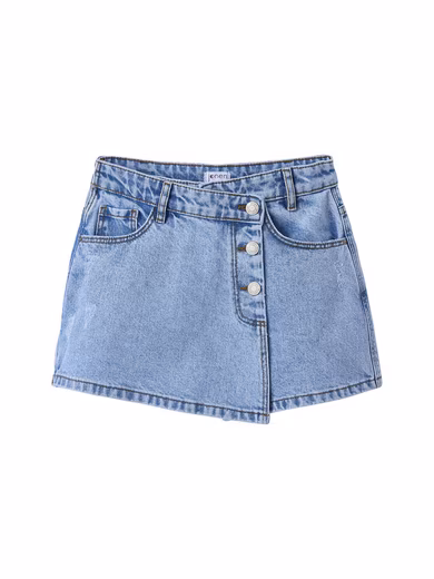 Mini skirt, asymmetrical, girls' denim skort
