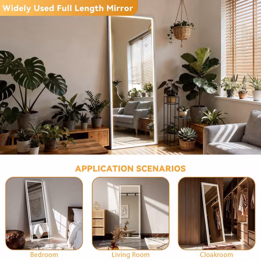 Full Length Mirror LED Full Length Mirror with Touch Light & 3 Color Temperatures - Image 8