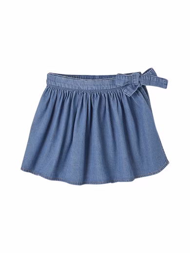 Girls' mini skirt skort made of lightweight denim