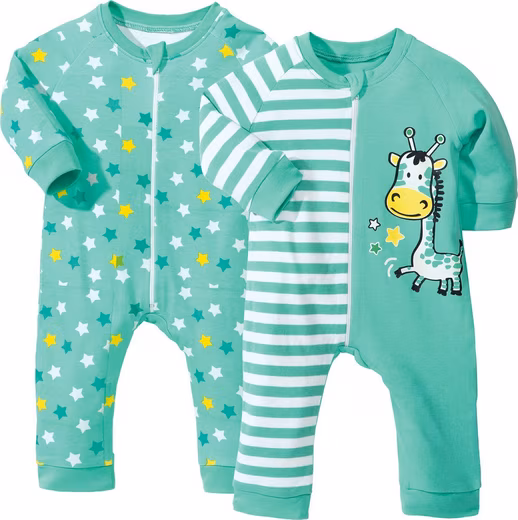 Baby pajamas, sleepsuit, 2-pack Interlock jersey stripes
