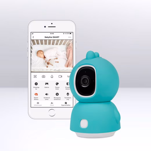 Video baby monitor BABYLINE VIEW Set, Set, Rotating camera with smartphone view/motion detection - Image 3