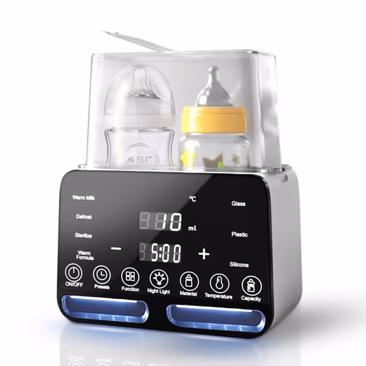 10-in-1 Baby Bottle Warmer, Constant Temperature for 24 Hours, 2 Bottles Timer function, precise temperature control, BPA-free, touchscreen