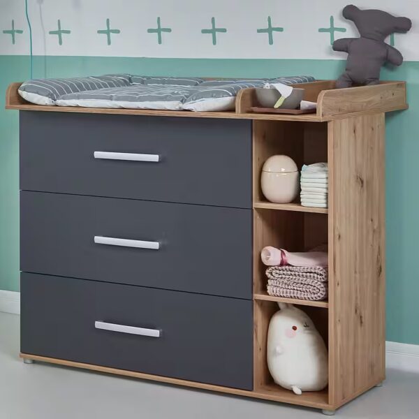 Wrap Dresser - Alessio, Anthracite with Oak Artisan Decor