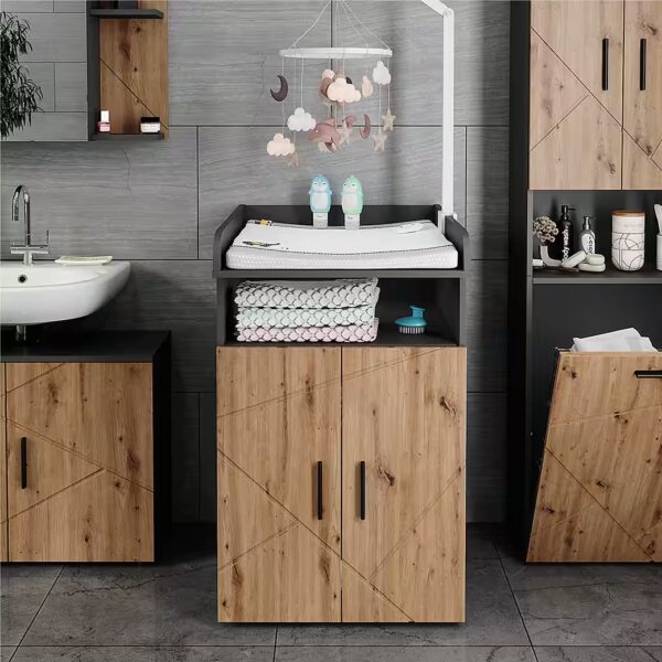 Wrap chest of drawers Irma, anthracite/artisan, 60 x 97 cm with wrap attachment