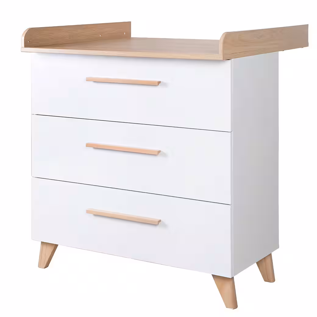 Wrap Chest of Drawers Leon - Made of Wood with 3 Drawers