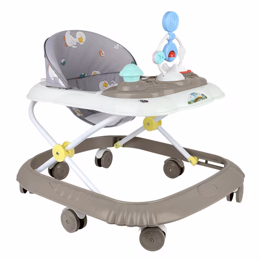 3-in-1 Baby Walker with Play Station & Toys High-backed, foldable baby walker