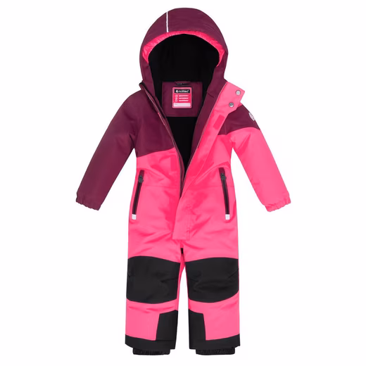 Snowsuit, children's ski suit, neon pink/orchid
