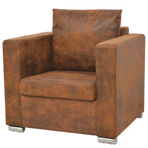 Armchair Armchair Brown 82x73x82 cm Faux Suede