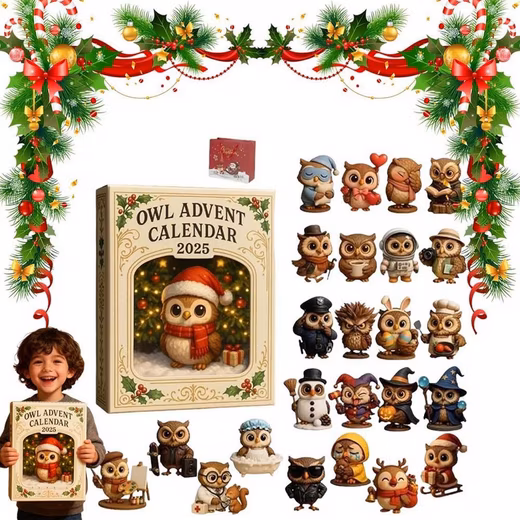 Advent Calendar Owl Advent Calendar 2025, 24-day Christmas calendar