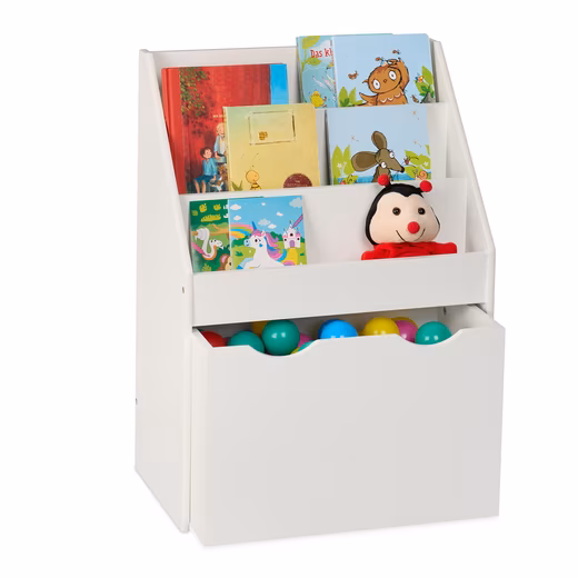 Children's Bookcase with Toy Box