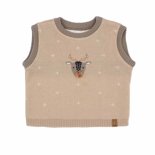 Slipover GOTS BABY-Slipover Reindeer Jacquard, Mini-Pompom