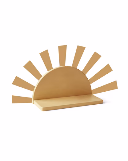 Wall shelf shelf Sun Star yellow 30 x 12 x 16cm with wall decoration stickers