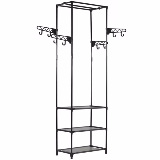 Clothes Rack Steel and Non-Woven Fabric 55x28.5x175 cm Black