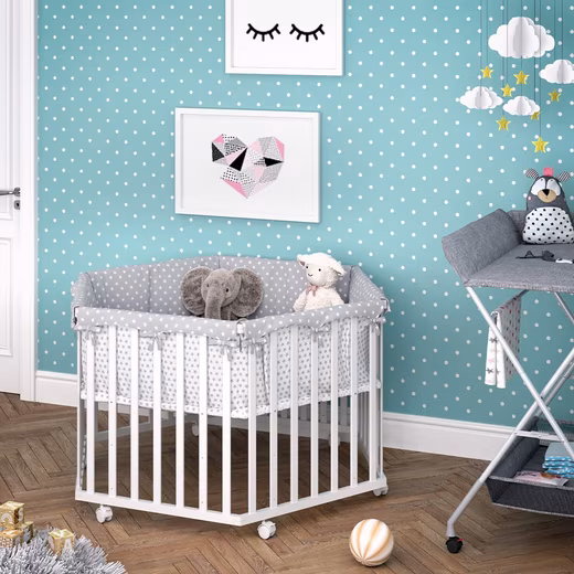 Playpen Estrella, grey, 128 x 110 cm 6 corners