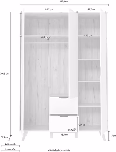 Vankka hinged door cabinet, OTTOs Choice, wardrobe, plenty of storage space - Image 10