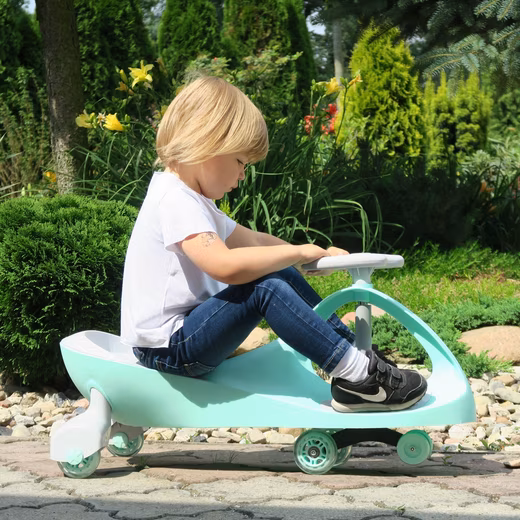 TwistCar pedal car for children – Pastelove Mint Green Light-up Wheels - Image 3