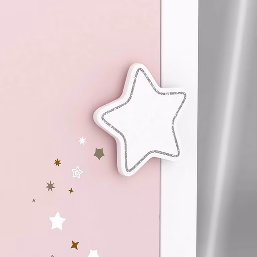 Wardrobe Wardrobe Sky Stars #441 Pink/White Girls Nursery - Image 4
