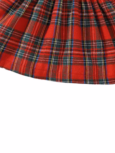 Party Dress Christmas Baby Girl Long Sleeve Plaid Dress with Ruffles & Headband - Image 7