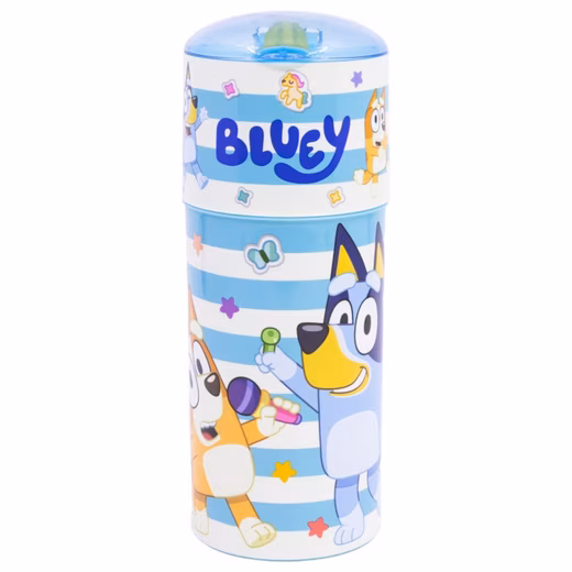 Bluey Water Bottle 350ml – made of plastic with flip-top drinking opening - Image 3
