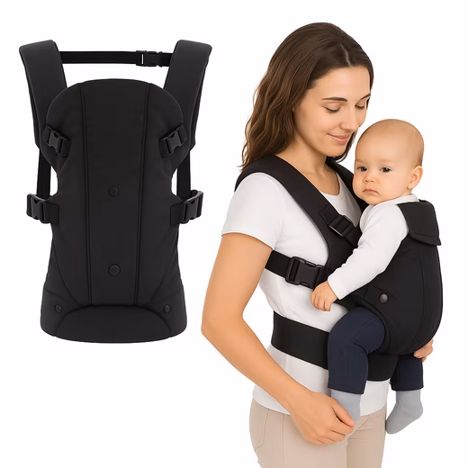 Baby carrier Walk 4in1 - Black Child carrier, front carrier, back carrier for babies & toddlers (3.5-15 kg)