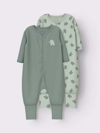 Nightsuit NBMNIGHTSUIT 2P ZIP FF SEA ELEPHANT NOOS (Pack of 2) with great elephant designs