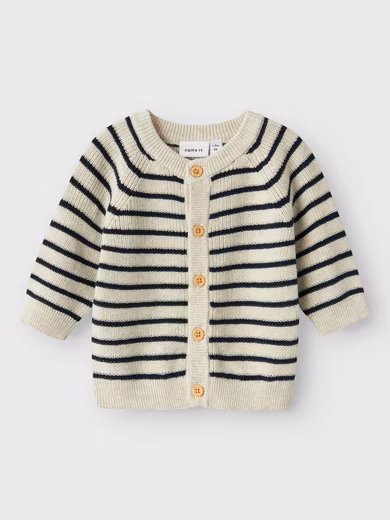 NBMMAST cardigan for boys with a striped look and soft feel