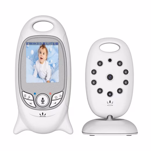 2" LCD Baby Monitor with Camera, Video Baby Monitor, Babyphone with Audio 2.4 GHz FHSS technology, 5m night vision range, LCD display, 2-way audio communication, VOX function, 360° pan, 90° tilt, 260m range, temperature monitoring, automatic infrared night vision