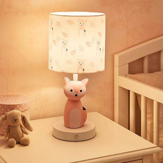 LED table lamp Integrated LED light source, cool white, warm white, neutral white, daylight white, color changing, table lamp, children's lamp, animal lamp, fox, LED touch dimmer, battery, CCT