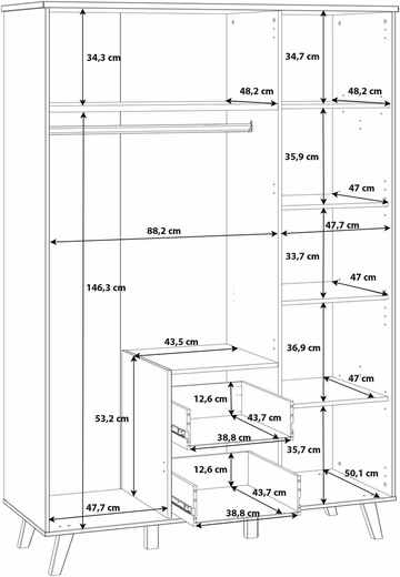 Vankka hinged door cabinet, OTTOs Choice, wardrobe, plenty of storage space - Image 16