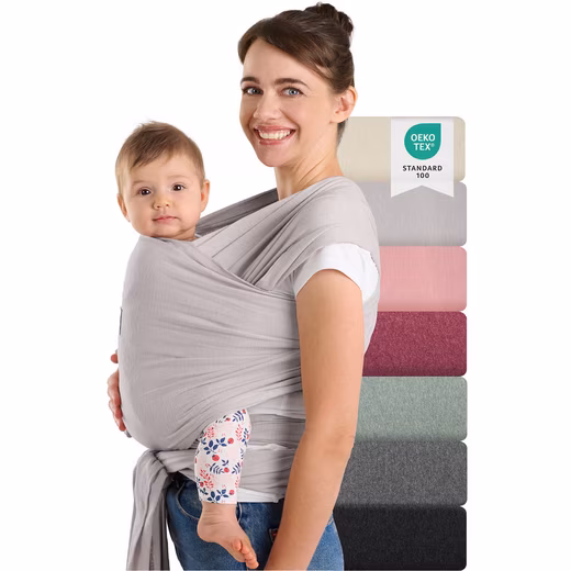 Baby sling for newborns up to 15kg - 100% soft cotton Baby carrier made of cotton, OEKO-TEX certified, suitable from birth